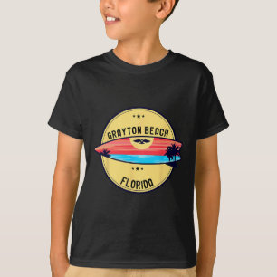 Retro Grayton Beach Florida Beach Surfing T-Shirt