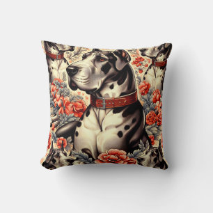 Retro Great Dane Illustration Cushion