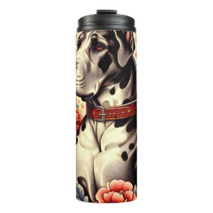 Retro Great Dane Illustration Thermal Tumbler