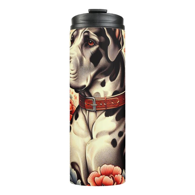 Retro Great Dane Illustration Thermal Tumbler (Front)