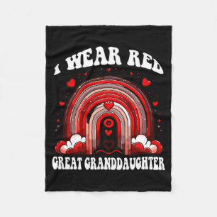 Retro Great Granddaughter Heart Disease Rainbow Ba Fleece Blanket