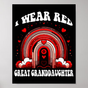 Retro Great Granddaughter Heart Disease Rainbow Ba Poster