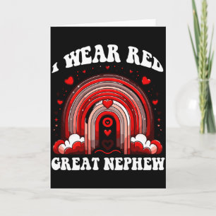 Retro Great Nephew Heart Disease Awareness Rainbow Card
