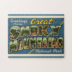 Retro Great Smoky Mountains Jigsaw Puzzle