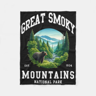 Retro Great Smoky Mountains National Park Men Wome Fleece Blanket