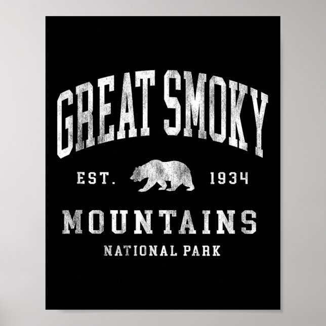 Retro Great Smoky Mountains National Park Mens Wom Poster (Front)