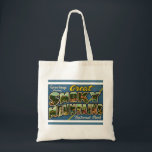 Retro Great Smoky Mountains Tote Bag<br><div class="desc">A wonderful retro postcard from the Great Smoky Mountains National Park repurposed! The image on the back can be deleted if you prefer.</div>