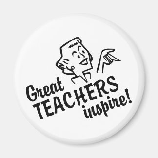 Retro Great Teachers Inspire Magnet
