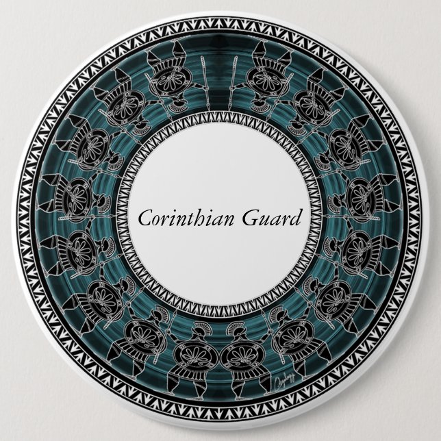 Retro Greek Disc 6 Cm Round Badge (Front)