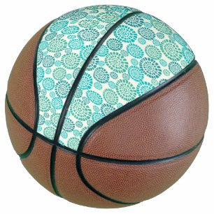 Retro,green,70's,floral,vintage,template,chic,cust Basketball