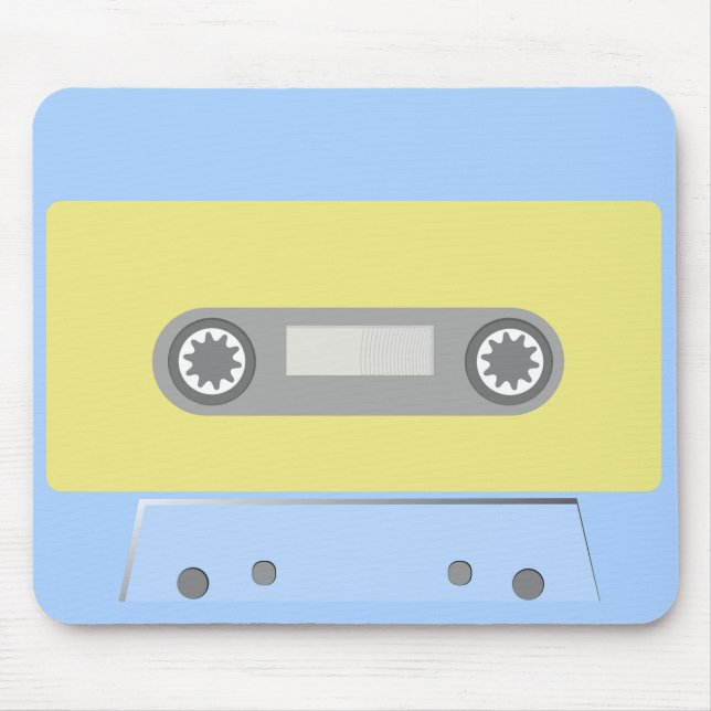 Retro Green and Blue Cassette Tape  Mouse Mat (Front)