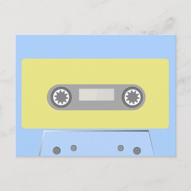 Retro Green and Blue Cassette Tape  Postcard (Front)