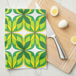 Retro Green and Yellow Design Towel