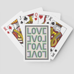 Retro Green Black Blue Tennis Score Love Playing Cards