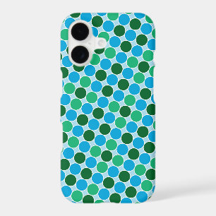 Retro Green Blue Turquoise Dots Geometric Pattern
