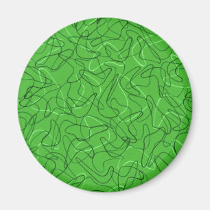 Retro Green Boomerang Magnet
