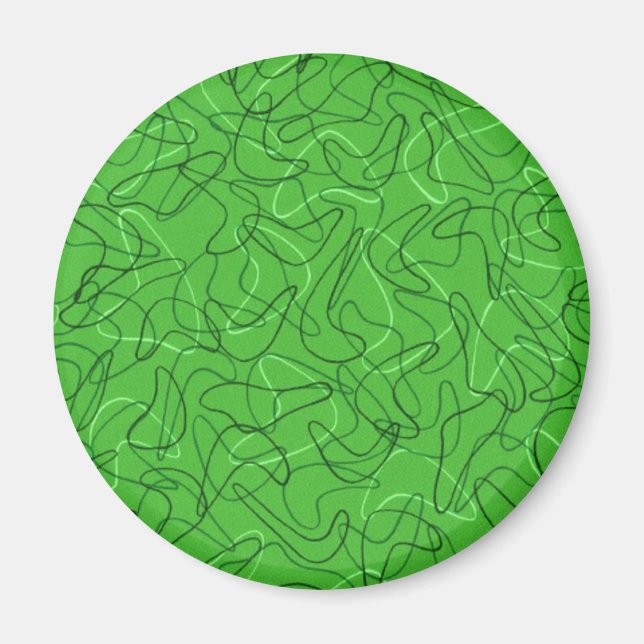 Retro Green Boomerang Magnet (Front)