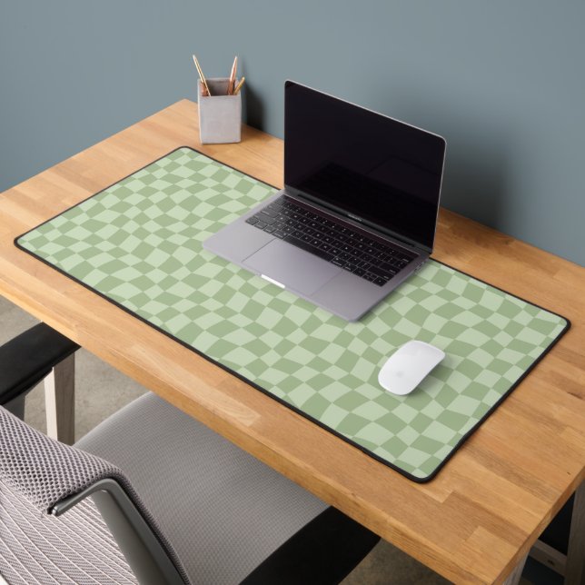 Retro Green Chequered Desk Mat (Office 2)