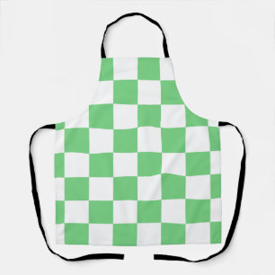 Retro Green Chessboard Chequerboard Tile Y2K Apron