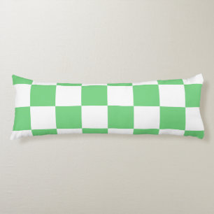 Retro Green Chessboard Chequerboard Tile Y2K  Body Cushion