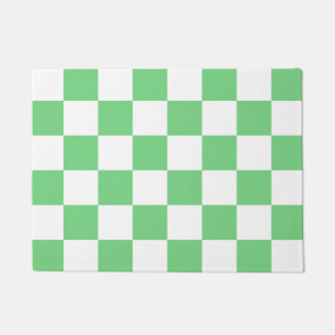 Retro Green Chessboard Chequerboard Tile Y2K  Doormat