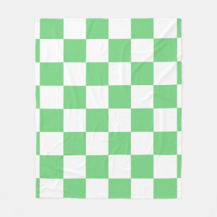 Retro Green Chessboard Chequerboard Tile Y2K  Fleece Blanket