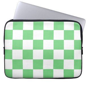 Retro Green Chessboard Chequerboard Tile Y2K Laptop Sleeve