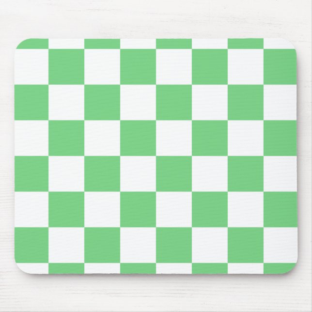 Retro Green Chessboard Chequerboard Tile Y2K  Mouse Mat (Front)