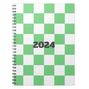 Retro Green Chessboard Chequerboard Tile Y2K  Notebook