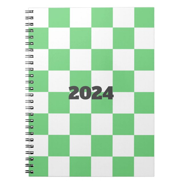 Retro Green Chessboard Chequerboard Tile Y2K  Notebook (Front)