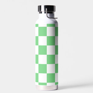 Retro Green Chessboard Chequerboard Tile Y2K  Water Bottle