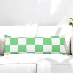 Retro Green Chessboard Tile Y2K Aesthetic Pattern Body Cushion