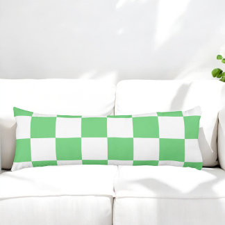 Retro Green Chessboard Tile Y2K Aesthetic Pattern Body Cushion