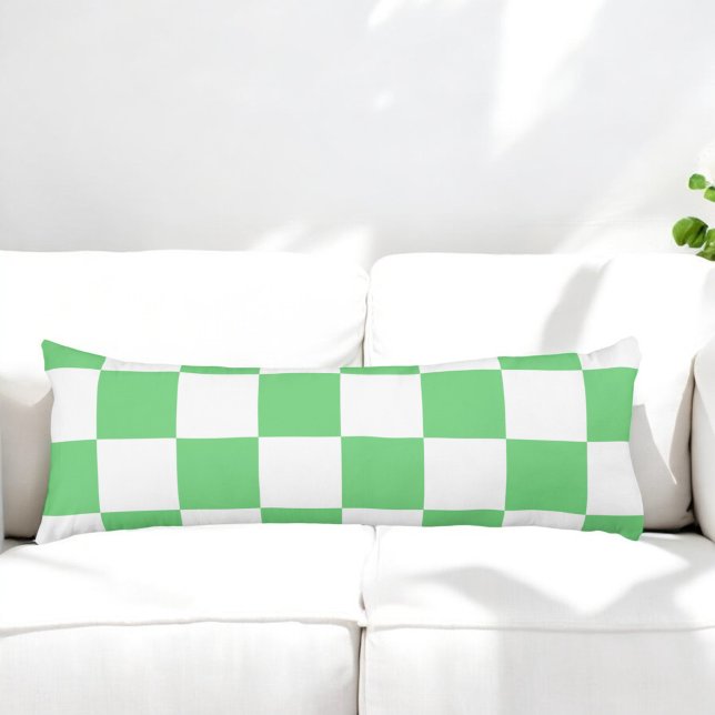 Retro Green Chessboard Tile Y2K Aesthetic Pattern Body Cushion (Creator Uploaded)
