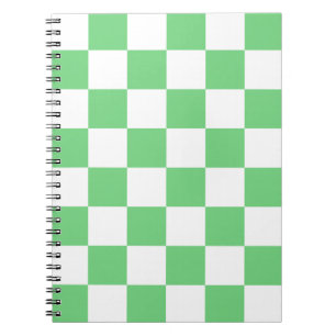 Retro Green Chessboard Tile Y2K Aesthetic Pattern Notebook
