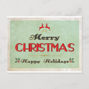 Retro Green Christmas Card