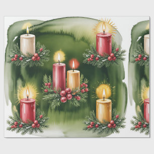 Retro Green Christmas Wrapping Paper