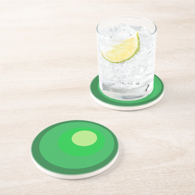Retro Green Circles Coaster (Side)