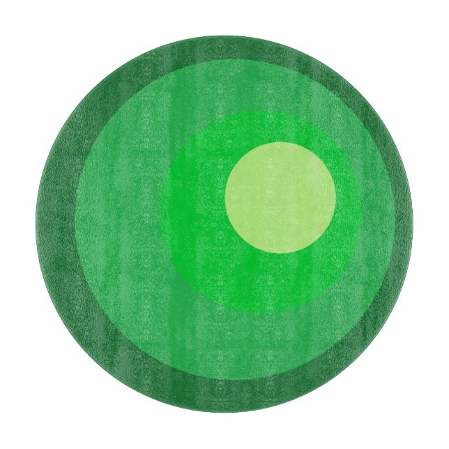 Retro Green Circles Cutting Board (Front)