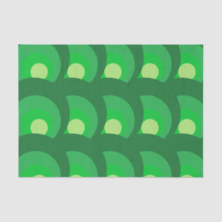 Retro Green Circles Pattern Tissue Paper
