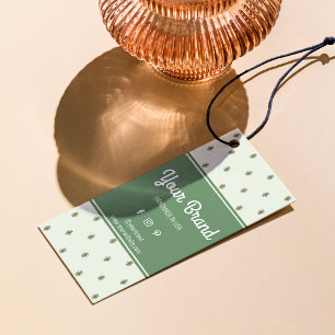 Retro Green Clothing Size Price Hang Tag Label