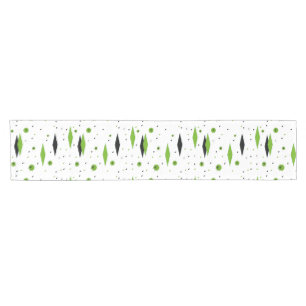 Retro Green Diamonds & Starbursts Table Runner