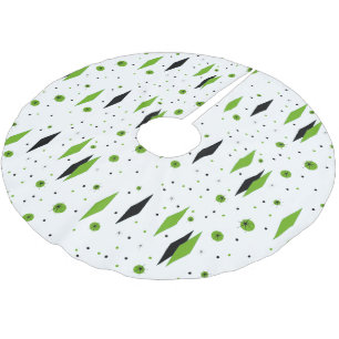 Retro Green Diamonds & Starbursts Tree Skirt