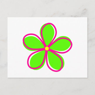 Retro Green Flower Postcard