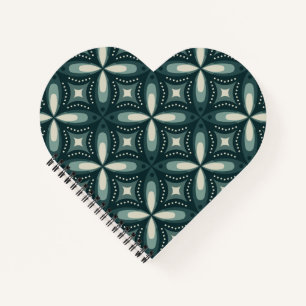 Retro Green Geometric Pattern Notebook
