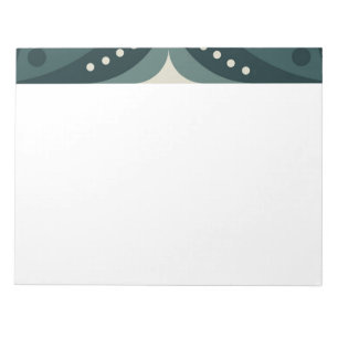 Retro Green Geometric Pattern Notepad