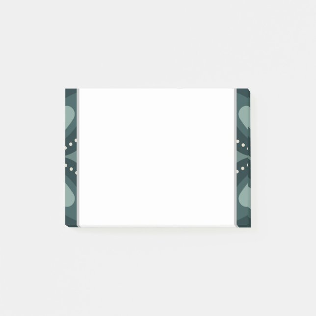 Retro Green Geometric Pattern Post-it Notes (Front)