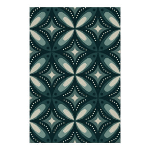 Retro Green Geometric Pattern Poster