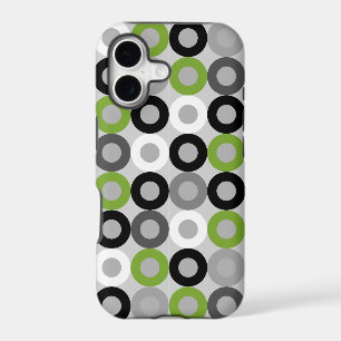 Retro Green Grey Black Mid Century Geometric Rings