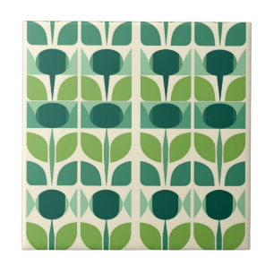 Retro green ogee tile